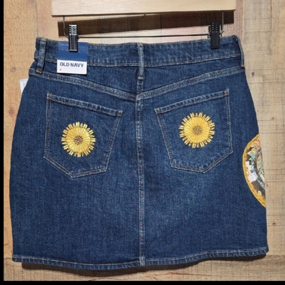 Upcycled Heart Denim Skirt - Picture 7 of 8
